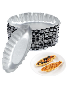 21 Moldes de Tarta de Huevo Barco Liobelon 9.5x4 cm