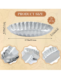 21 Moldes de Tarta de Huevo Barco Liobelon 9.5x4 cm 2