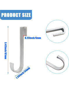 Ganchos en J Teadokly de Aluminio 20 Piezas Plata 2