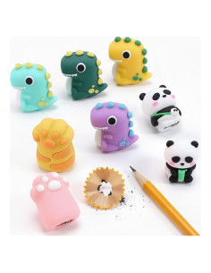 Set de 8 Sacapuntas Kawaii Baowindy para Niños - Multicolor