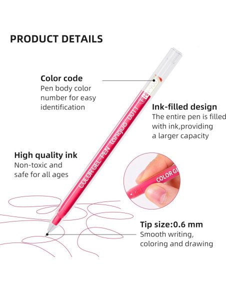 Set de Bolígrafos de Gel Yolaka 162 Colores Punta Fina 0.6mm