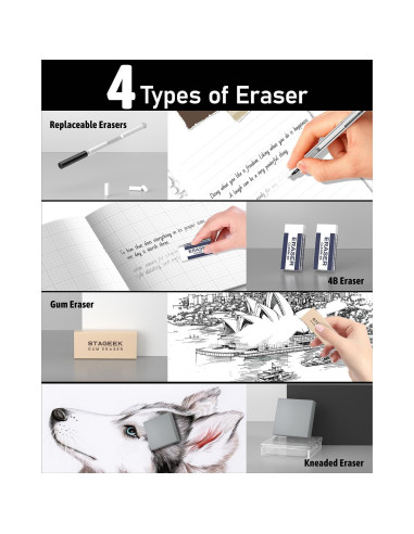 Juego de Lápices Mecánicos STAGEEK 21 Piezas Metal 0.3-2.0mm