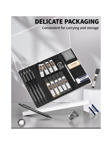 Juego de Lápices Mecánicos STAGEEK 21 Piezas Metal 0.3-2.0mm