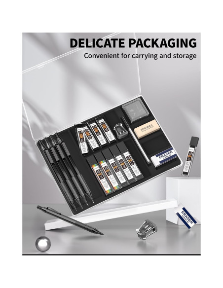 Juego de Lápices Mecánicos STAGEEK 21 Piezas Metal 0.3-2.0mm