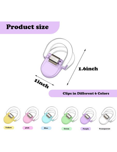 Clips de Plástico Coloridos Potanro 24 Pcs - Suministros de Oficina