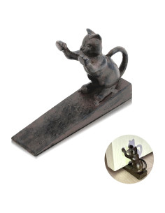 Tope de puerta gato Linton Arts hierro fundido retro 1.13 kg