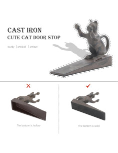 Tope de puerta gato Linton Arts hierro fundido retro 1.13 kg 2