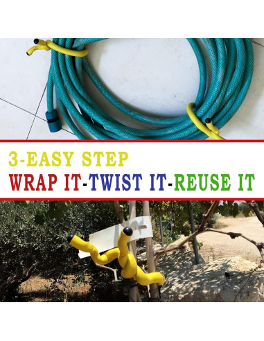 Ataduras de Goma Andalus Twist Amarillo 17" Reutilizables 4 Pzas