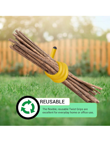 Ataduras de Goma Andalus Twist Amarillo 17" Reutilizables 4 Pzas