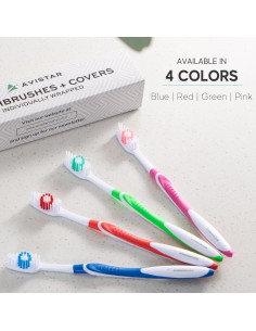 Paquete de 40 Cepillos de Dientes Desechables Avistar - Cerdas Medias 2