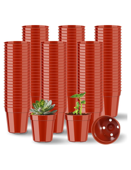 200 Macetas de Plástico KesaPlan 5.08 cm con Drenaje
