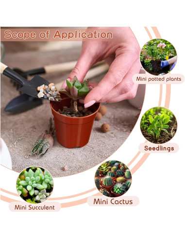 200 Macetas de Plástico KesaPlan 5.08 cm con Drenaje