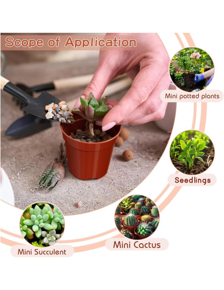 200 Macetas de Plástico KesaPlan 5.08 cm con Drenaje