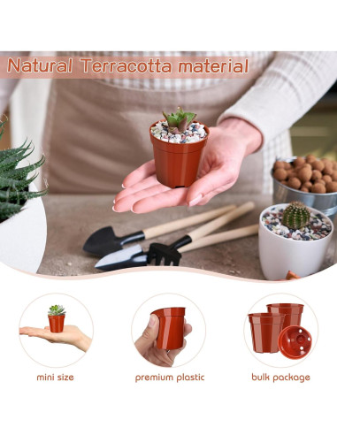 200 Macetas de Plástico KesaPlan 5.08 cm con Drenaje