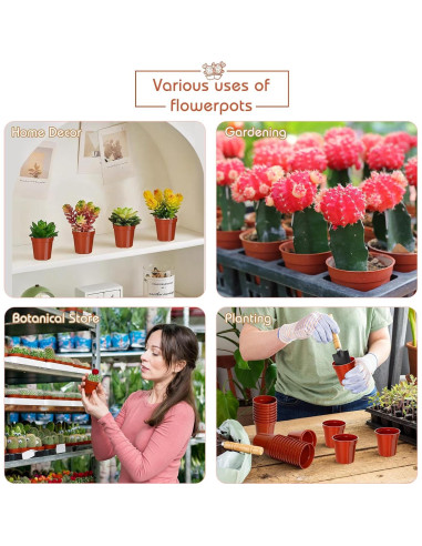 200 Macetas de Plástico KesaPlan 5.08 cm con Drenaje