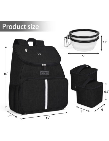 Mochila de Viaje para Perros BAGLHER Negra, 33x18x41 cm