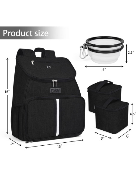Mochila de Viaje para Perros BAGLHER Negra, 33x18x41 cm