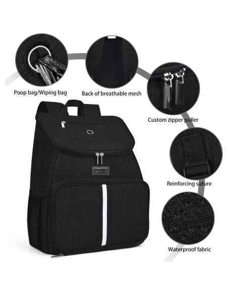 Mochila de Viaje para Perros BAGLHER Negra, 33x18x41 cm