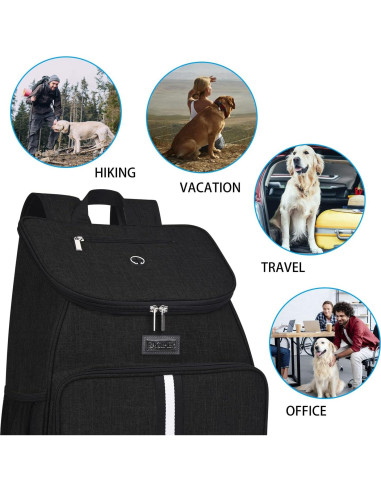 Mochila de Viaje para Perros BAGLHER Negra, 33x18x41 cm