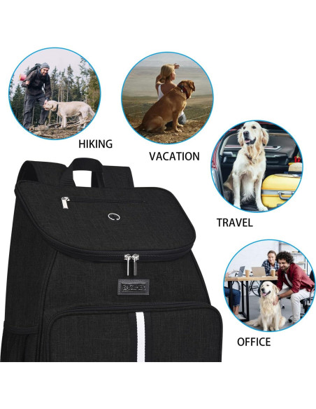 Mochila de Viaje para Perros BAGLHER Negra, 33x18x41 cm