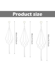Soporte de Macramé Kryslanix para Macetas Colgantes 6 Piezas 2