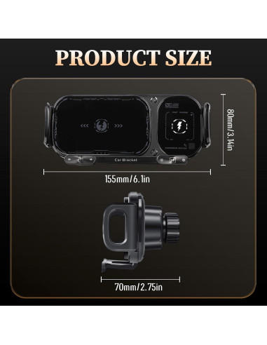Soporte de Coche FunApricity con Carga Inalámbrica 15W