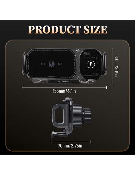 Soporte de Coche FunApricity con Carga Inalámbrica 15W