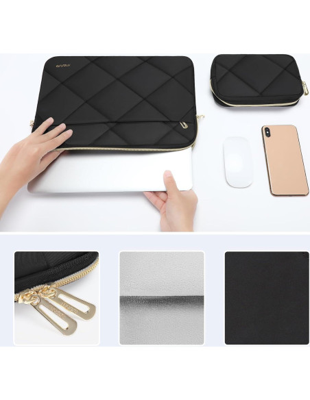 Funda para Laptop 13.3" MOSISO Negra Acolchada con Bolsa