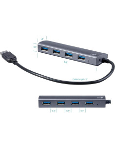 Hub USB 3.0 Monoprice 4 Puertos Aluminio Plug and Play 2