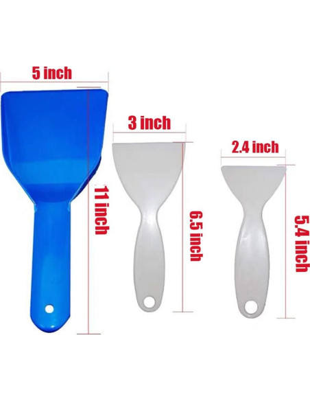 Juego de 3 Palas de Plástico para Hielo MSTEKI - Raspadores