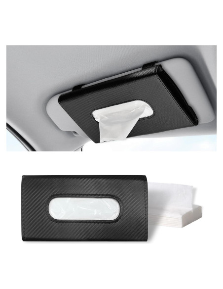 Soporte de Tejidos para Auto ASUBHA - Cuero Negro 23x13 cm