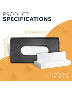 Soporte de Tejidos para Auto ASUBHA - Cuero Negro 23x13 cm 2