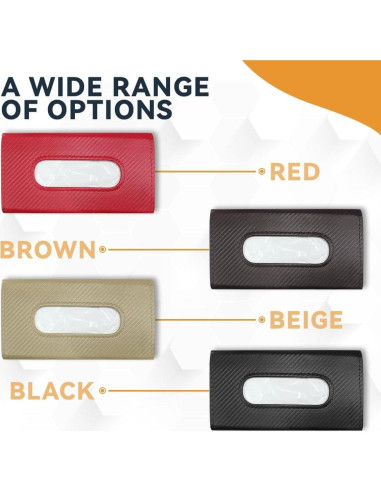 Soporte de Tejidos para Auto ASUBHA - Cuero Negro 23x13 cm