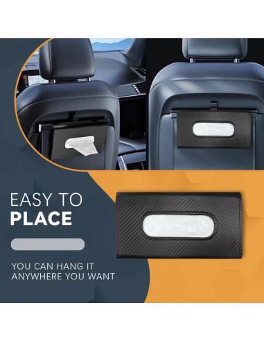 Soporte de Tejidos para Auto ASUBHA - Cuero Negro 23x13 cm