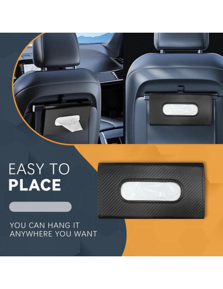 Soporte de Tejidos para Auto ASUBHA - Cuero Negro 23x13 cm