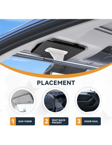 Soporte de Tejidos para Auto ASUBHA - Cuero Negro 23x13 cm