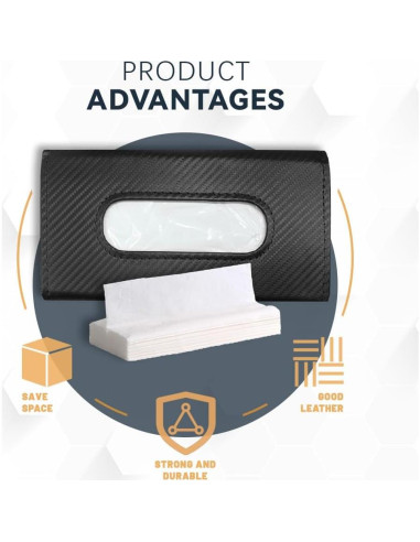 Soporte de Tejidos para Auto ASUBHA - Cuero Negro 23x13 cm