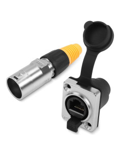 Conector RJ45 a Prueba de Agua CAT6 QIANRENON Montaje en Panel