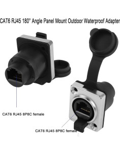 Conector RJ45 a Prueba de Agua CAT6 QIANRENON Montaje en Panel 2