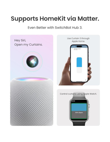 Cortinas Inteligentes Automáticas SwitchBot Hub Mini 8kg