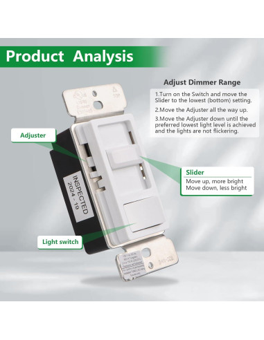 Interruptor Regulador Wengart BAK-008, 150W LED y 600W Incandescentes