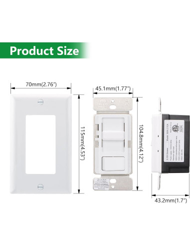 Interruptor Regulador Wengart BAK-008, 150W LED y 600W Incandescentes
