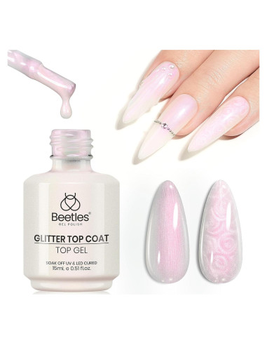 Esmalte de Uñas en Gel Beetles 2 en 1 Glitter Perlescente