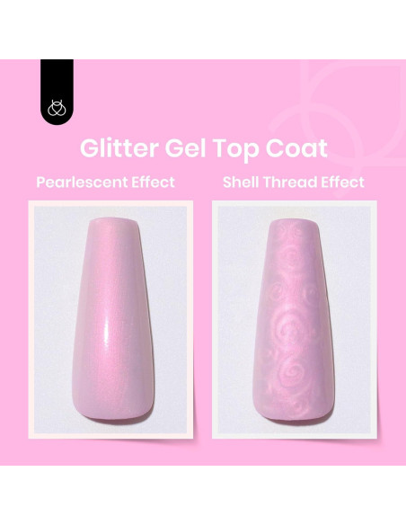 Esmalte de Uñas en Gel Beetles 2 en 1 Glitter Perlescente