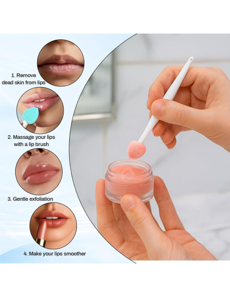 Juego de Cepillos Exfoliadores de Labios Nouiseuns 6PCS Silicona