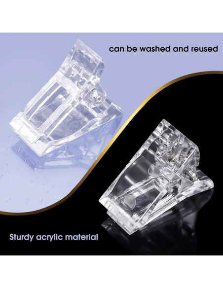 10 Clips Transparentes MIKIMIQI para Uñas de Gel + Cortador