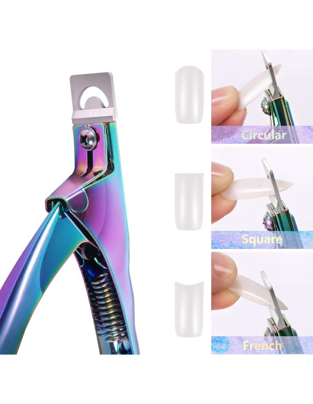 10 Clips Transparentes MIKIMIQI para Uñas de Gel + Cortador