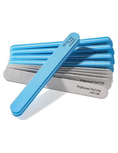 Set de Archivos de Uñas BALUCA 10 Piezas 100/180 Grano Azul