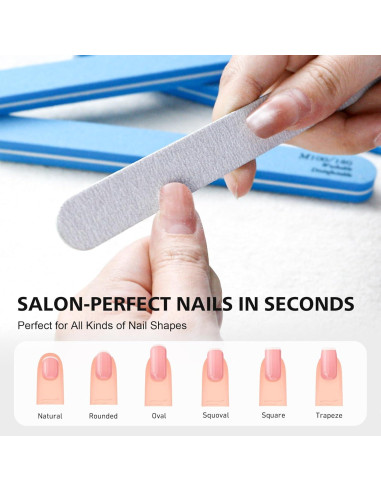 Set de Archivos de Uñas BALUCA 10 Piezas 100/180 Grano Azul