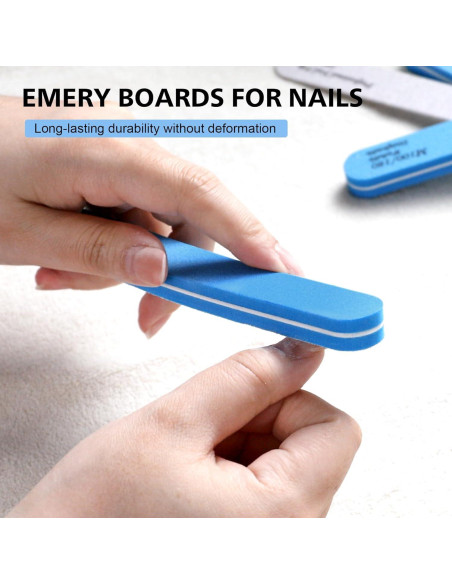 Set de Archivos de Uñas BALUCA 10 Piezas 100/180 Grano Azul